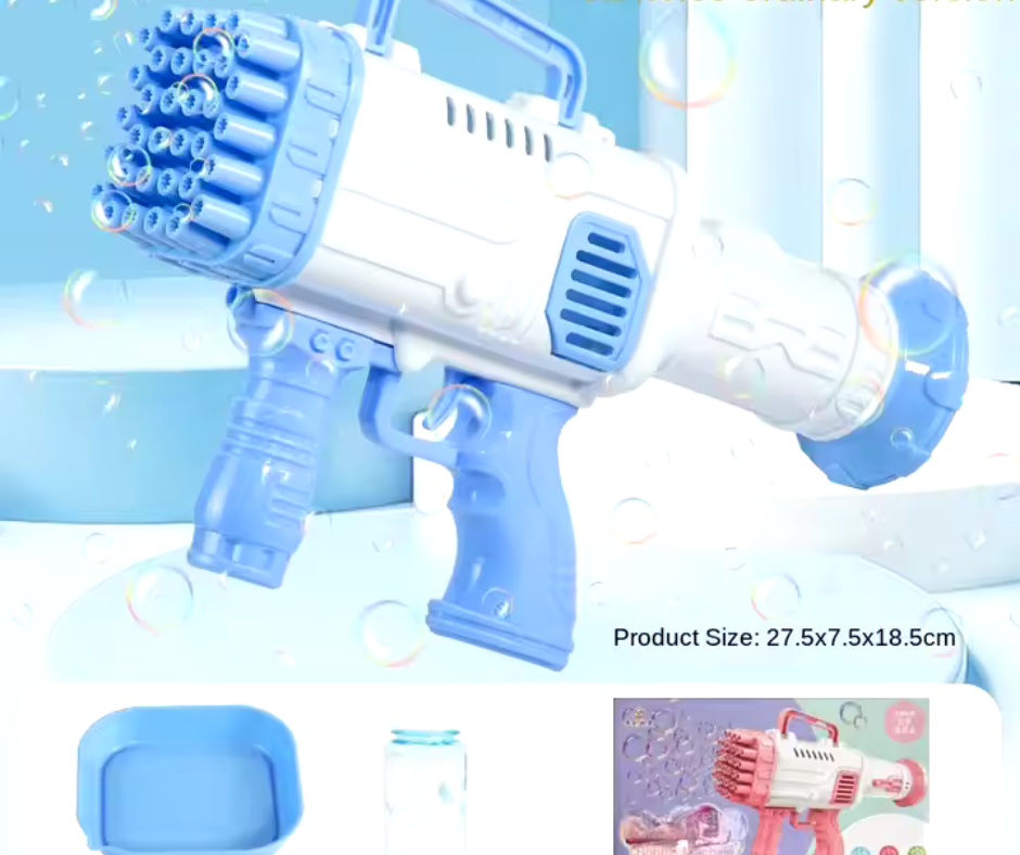 Children's Bubble Gun Toy Children's Electric Automatic Bubble Machine Blaster Gun 32 hole rocket launcher summer toy